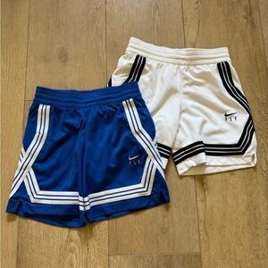 Nike Girls' Fly Athletic Shorts - 2 Pairs Size Small (Blue & White)